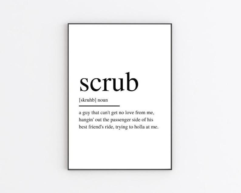 Scrub definition print Song lyrics Popular 90s song Etsy