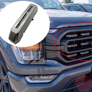 Carbonized Gray Metallic Grille Insert Trim Compatible with 2021-2023 Ford F-150 XL/XLT - Adhesive Backed Custom Fit Overlay