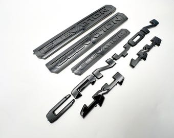Matte Black / Gloss Black Denali Overlay  Emblems  Fit 2023-2025 GMC Canyon Elevation 4x4