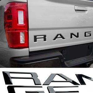 Gloss Black Raised Tailgate Insert Letters Tailgate Letters Insert Plastic ABS Badge Fits 2019-2023 Ford Ranger Tailgate