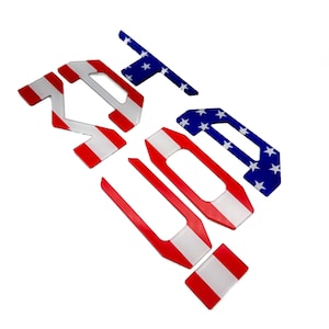 US Flag Raised Tailgate Insert Letters Tailgate Letters Insert Plastic ABS Badge Fits 2024-2025 Toyota Tacoma