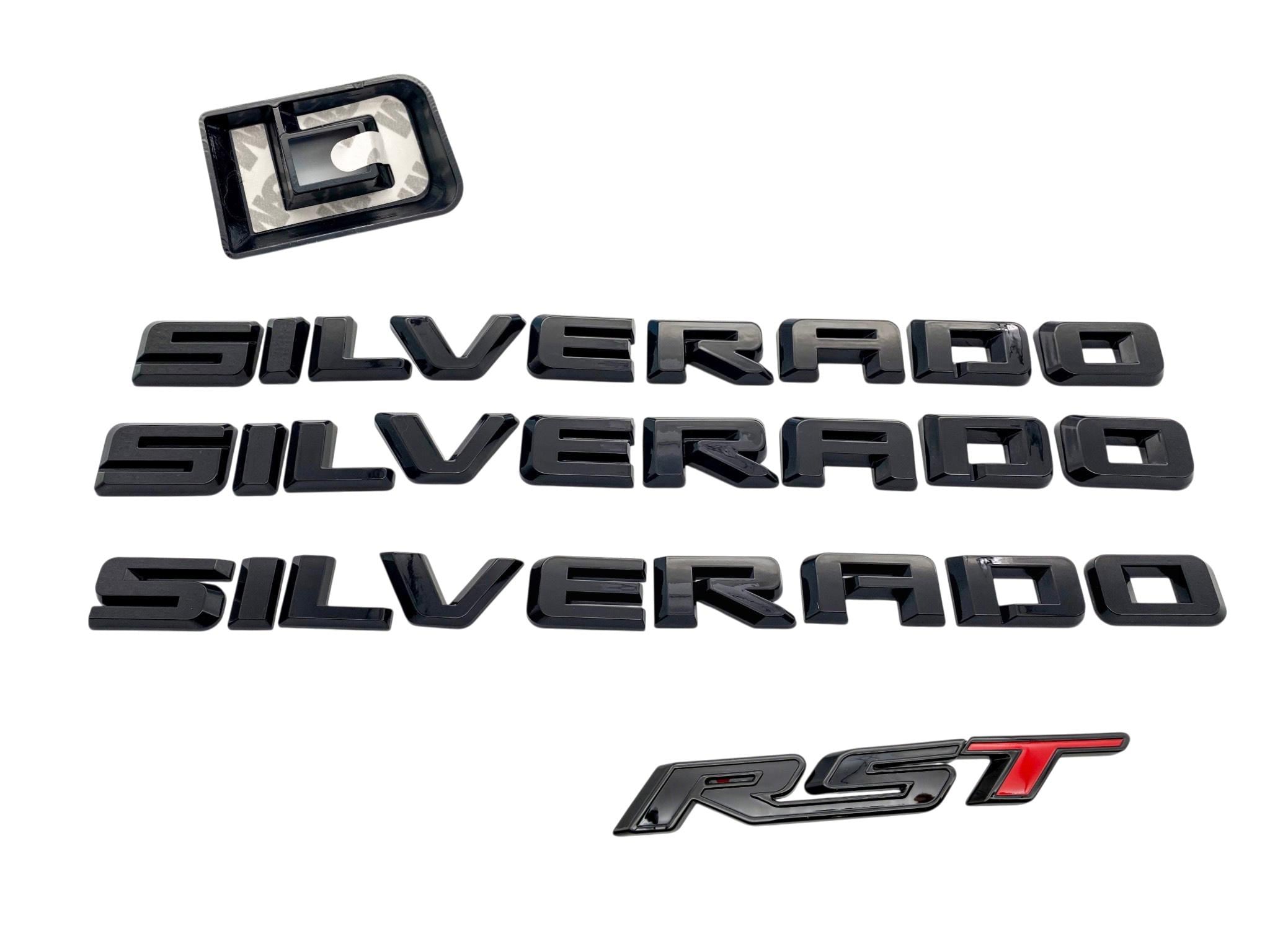 Chevy Rst Emblems Gloss Black Silverado RST Overlay Emblems – 4 Style Options – Fits 2019 ...