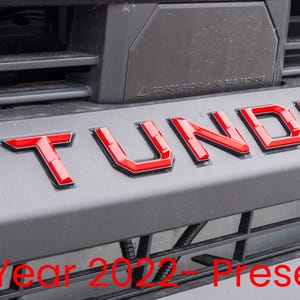 Red with Black outline Premium 3D color matched Letters for 2022-2024 Tundra Front Bumper