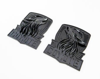 Coyote Emblem – Mustang Accessories for Fender / Door | OEM+ Style, 4"x4" Gloss Black