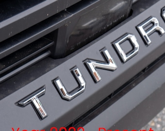 Chrome with Black outline Premium 3D color matched Letters for 2022-2026 Tundra Front Bumper
