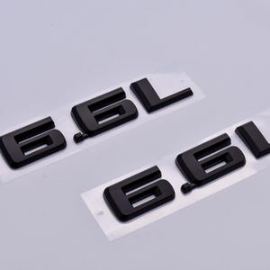 Matte Black 6.6L Solid Replacement Emblems Letter Decals Badge Fit With Chevrolet Silverado 2019-2024 Model