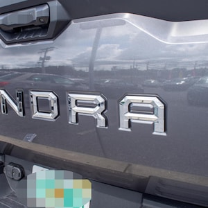 Chrome With Black Outline Premium 3D color matched Letters for 2022-2024 Tundra Front Bumper