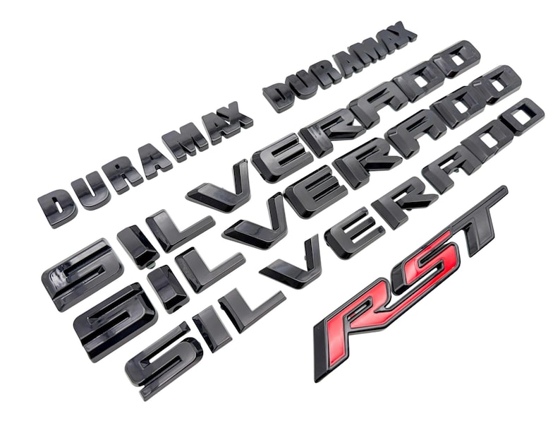 Gloss Black Duramax RST Silverado 1500 Overlay Emblems Set – Fits 2019 ...