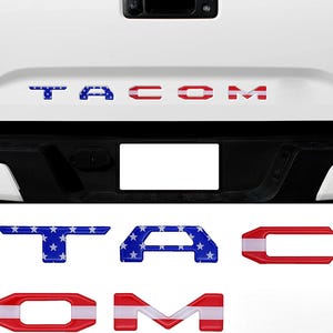 US Flag Raised Tailgate Insert Letters Tailgate Letters Insert Plastic ABS Badge Fits 2016-2023 Toyota Tacoma