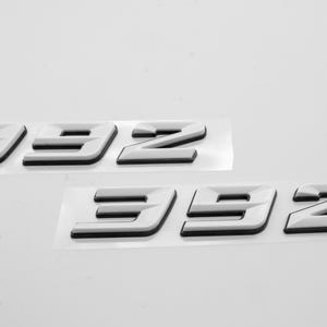 392 White With Black Fender Badges  Emblem Angry Aggressive Car Badge | 2 BADGES | 345 3D Fender Badges