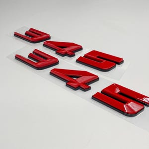 345 Fender Badges  Emblem Angry Aggressive Car Badge | 2 BADGES | 345 3D Fender Badges