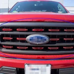 Rapid Red Metallic Grille Insert Trim Compatible with 2021-2023 Ford F-150 XL/XLT - Adhesive Backed Custom Fit Overlay