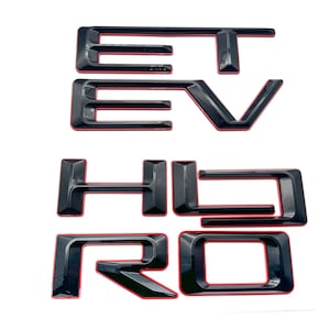 Double-layer Black with red 3D Raised Coated Tailgate Letter Inserts Decals Fit With Chevrolet Colorado 2023 -2025  Model