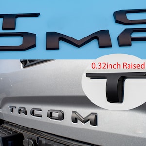 Matte Black Raised Tailgate Insert Letters Tailgate Letters Insert Plastic ABS Badge Fits 2016-2023 Toyota Tacoma