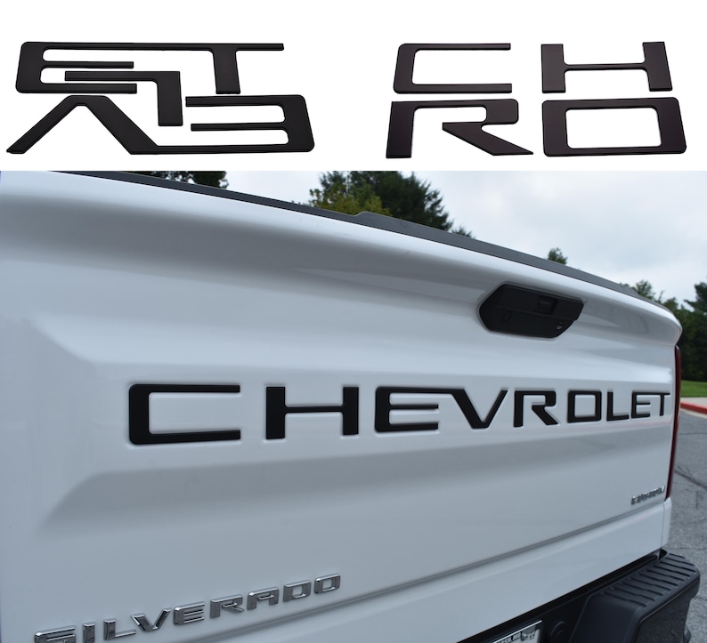 Matte Black 3D Raised Coated Tailgate Letter Inserts Decals Fit With ...