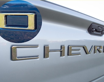 Chrome with Black outline Premium 3D Raised Coated Tailgate Letter Inserts Decals Fit With Chevrolet Silverado 2019-2026 Model