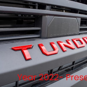 Gloss Red Premium 3D color matched Letters for 2022-2024 Tundra Front Bumper