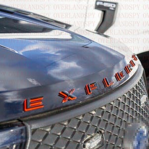 Black on Red 3D Front Hood Explorer Letters Decal Fit for 2011-2024 Explorer Model Emblem Badge