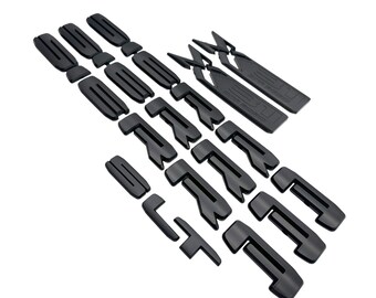 Black Trim Solutions Gloss Black Overlay Decals – For 2025 GMC Sierra 1500 Emblem – Pair – Made In USA