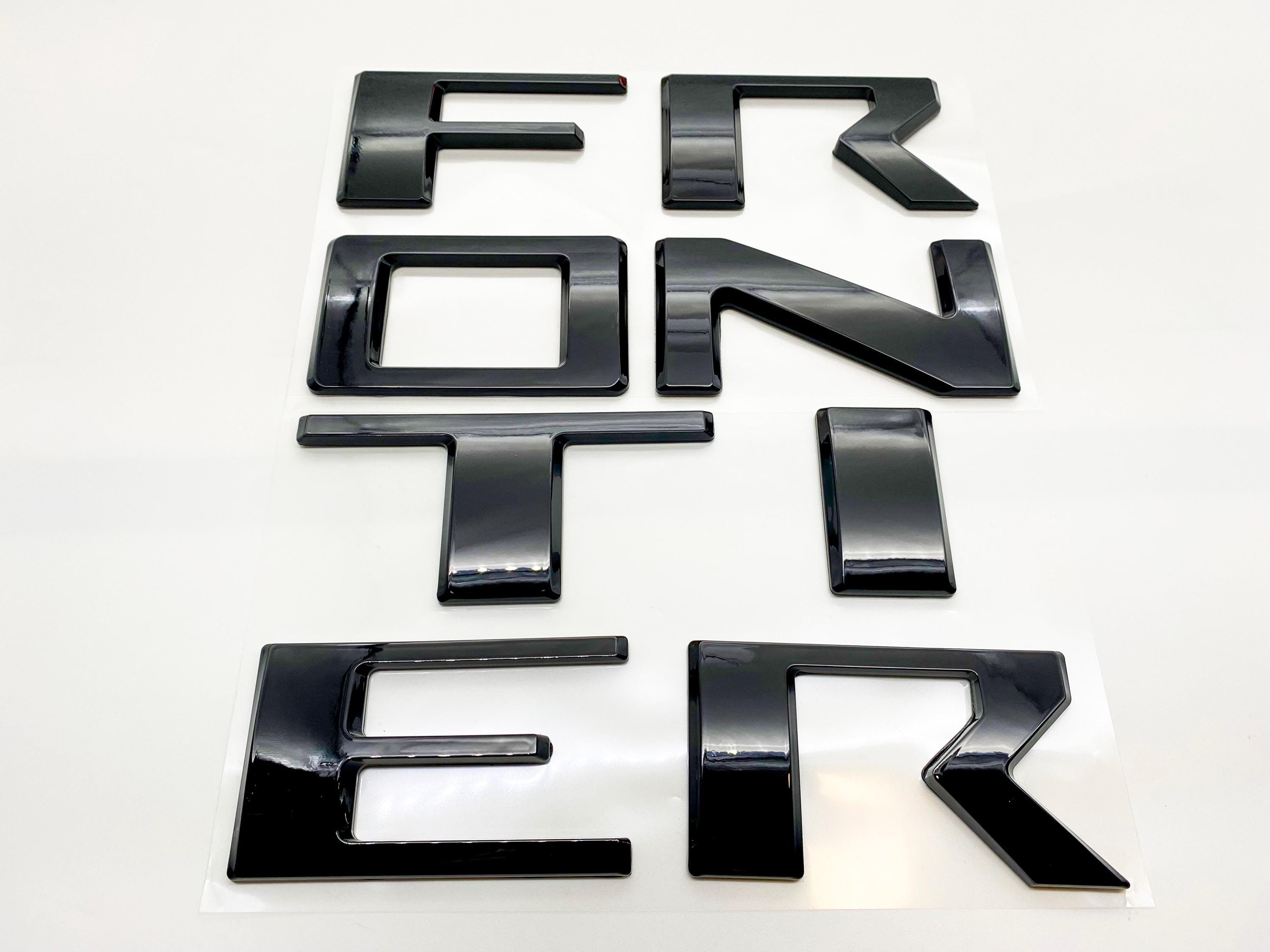 Frontier Letters Gloss Black 0.3in Raised Tailgate Decals Stickers Insert Letters ...