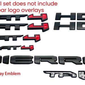 NEW Overlay Red Black AT4 HD Overlay Emblem Sierra Fit 2019-2026 GMC Sierra 2600 3500