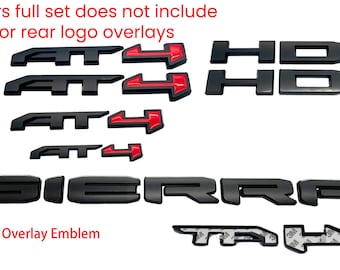 NEW Overlay Red Black AT4 HD Overlay Emblem Sierra Fit 2019-2025 GMC Sierra 2500 3500