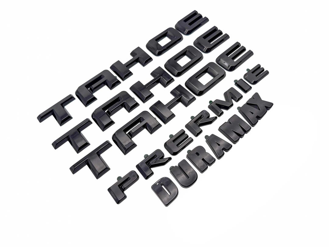5PC Gloss Black Door Rear TAHOE Duramax OVERLAY Emblems Letters 2021 ...