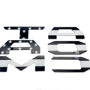 Black Flag Raised Tailgate Insert Letters Tailgate Letters Insert Plastic ABS Badge Fits 2024-2025 Toyota Tacoma