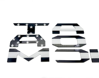 Black Flag Raised Tailgate Insert Letters Tailgate Letters Insert Plastic ABS Badge Fits 2024-2026 Toyota Tacoma
