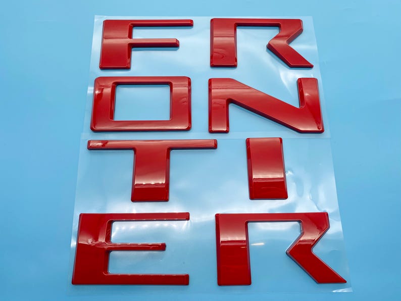 Frontier Letters Red 0.3in Raised Tailgate Decals Stickers Insert Letters Compatible ...