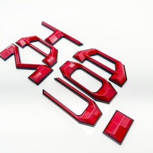 Red with Black outline Raised Tailgate Insert Letters Tailgate Letters Insert Plastic ABS Badge Fits 2024-2025 Toyota Tacoma
