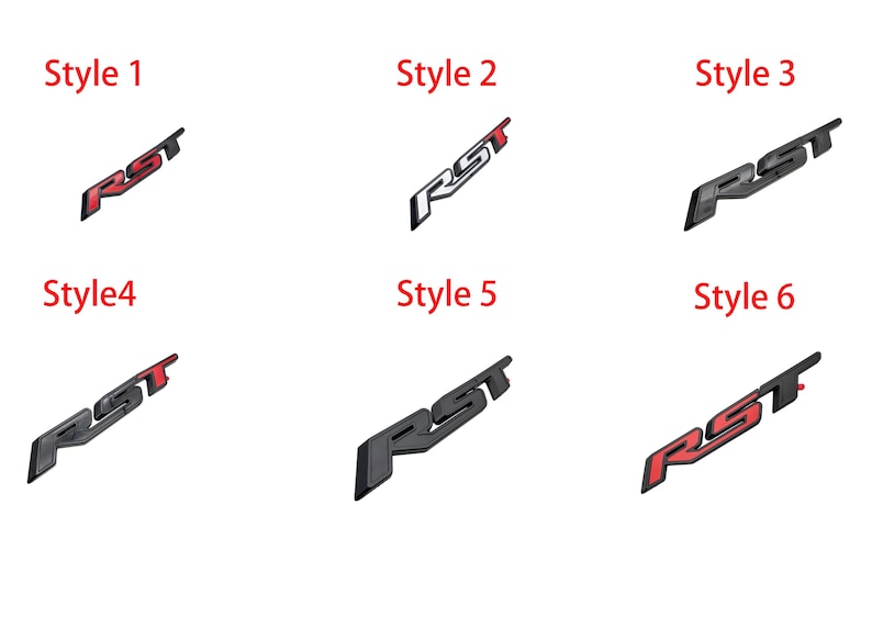 Matte / Gloss Black RST Emblem Overlay Badge – Multiple Styles ...