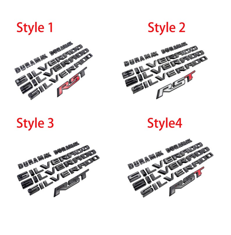Gloss Black Duramax RST Silverado 1500 Overlay Emblems Set – Fits 2019 ...