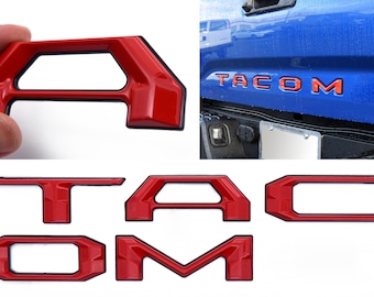 Red with Black Outline Raised Tailgate Insert Letters Tailgate Letters Insert Plastic ABS Badge Fits 2016-2023 Toyota Tacoma 2024 Tacoma