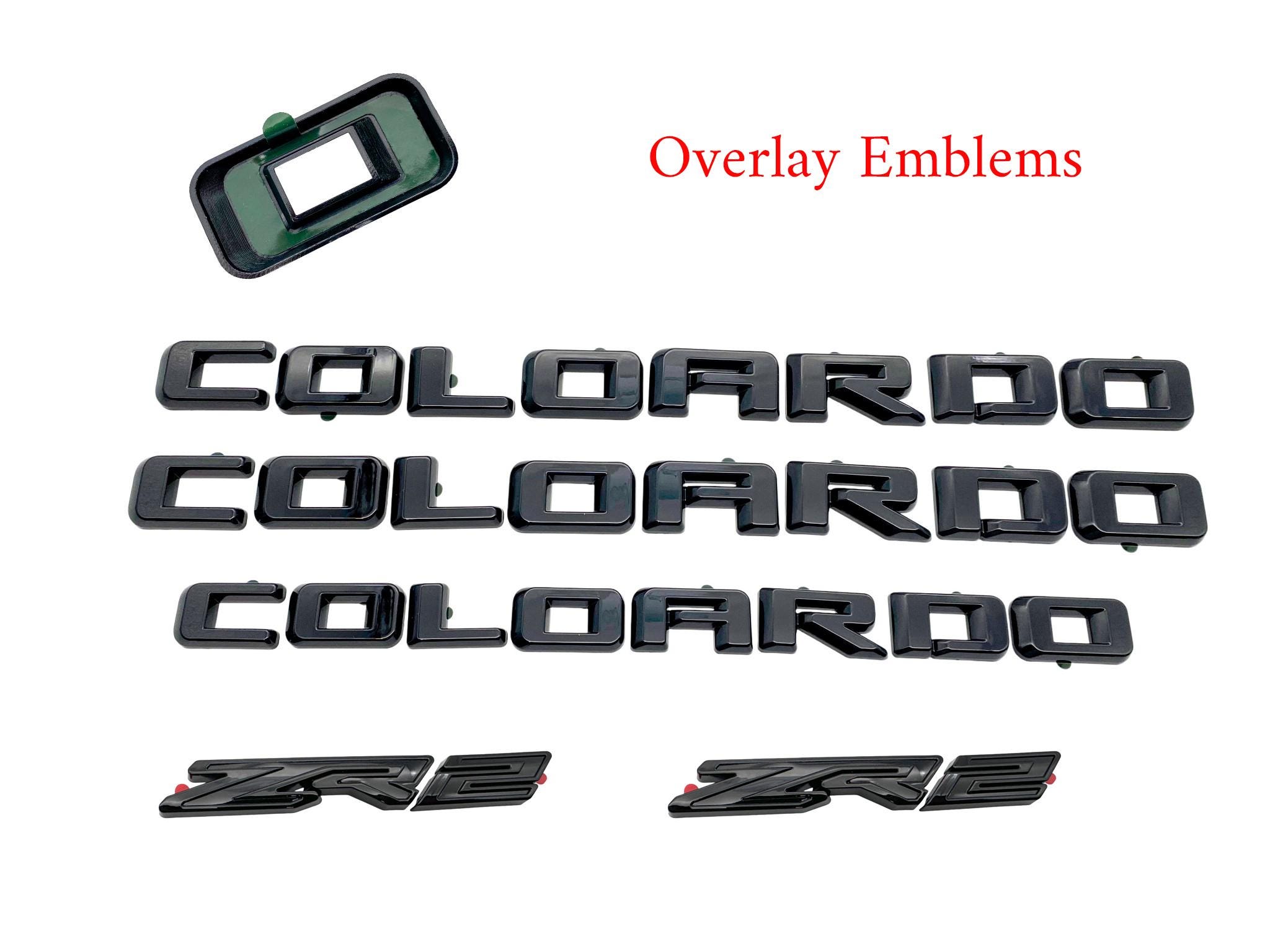 Colorado Lettering OVERLAY Gloss Black Emblems Letters Fits 2023 and up Fit Chevy Colorado ...