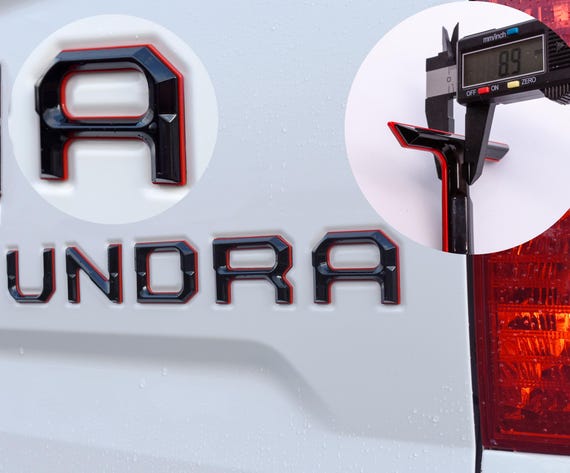 Gloss Black With Red Outline Premium 3D Color Matched Letters for