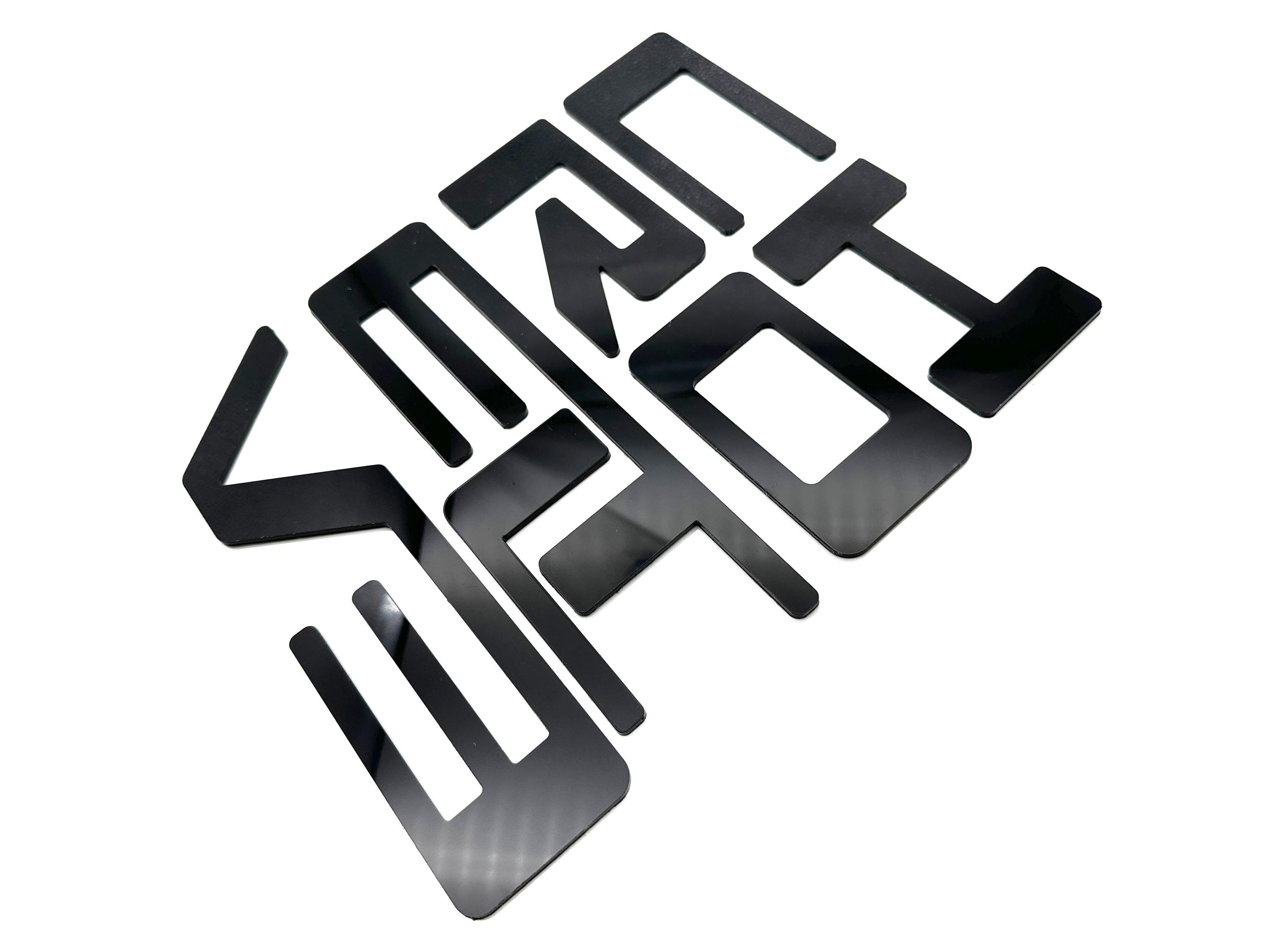 Black 3D Raised Coated Tailgate Letter Inserts Decals Fit With ...