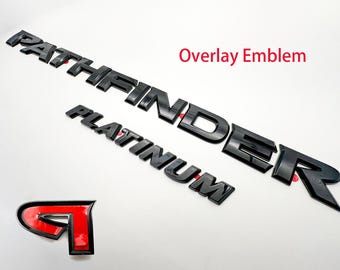 Pathfinder Platinum Gloss Black Overlay Emblem Fit 2022-2026 Nissan Rear Tailgate Pathfinder Emblem