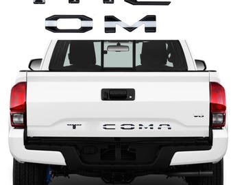 Black US Flag Raised Tailgate Insert Letters Tailgate Letters Insert Plastic ABS Badge Fits 2016-2023 Toyota Tacoma