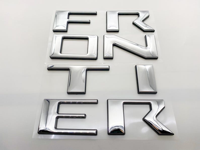 Frontier Letters Chrome Black Raised Tailgate Decals Stickers Insert Letters Compatible ...