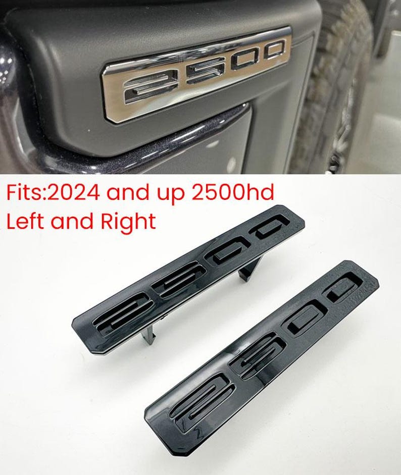 Gloss Black Front Bumper Fascia Fender 2500HD Emblems - Replacement for ...