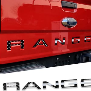 Black Flag Raised Tailgate Insert Letters Tailgate Letters Insert Plastic ABS Badge Fits 2019-2023 Ford Ranger Tailgate