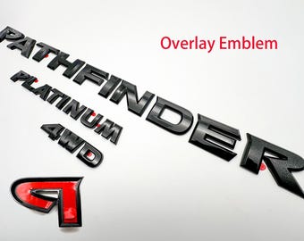 Pathfinder Platinum Gloss Black Overlay Emblem Fit 2022-2026 Nissan Rear Tailgate Pathfinder Emblem