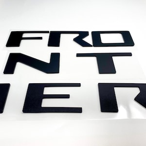 22 Frontier Lettering Matte Black Raised Tailgate Decals Stickers Insert Letters Compatible ...