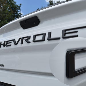 Matte Black Premium 3D Raised Coated Tailgate Letter Inserts Decals Fit With Chevrolet Silverado 2019-2024 Model