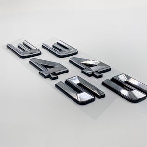 345 Fender Badges Chrome with Black Emblem Angry Aggressive Car Badge | 2 BADGES | 345 3D Fender Badges