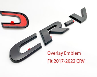 Matte Black / Gloss Black Emblem Overlay - Fits 2017-2022 Honda CR-V
