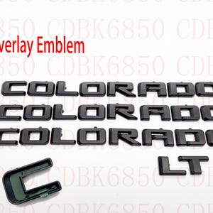 OVERLAY Matte Black Emblems Letters Fits 2023 and up Fit Chevy Colorado Fender & Tailgate Matte Black Badge Logo Emblem Truck