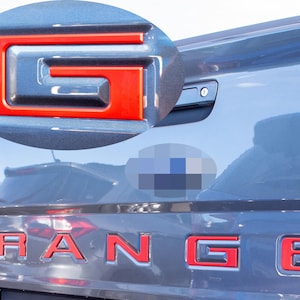 Red Raised Tailgate Insert Letters Tailgate Letters Insert Plastic ABS Badge Fits 2019-2023 Ford Ranger Tailgate