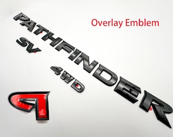 Pathfinder Gloss Black Overlay Emblem Fit 2022-2026 Nissan Rear Tailgate Pathfinder Emblem